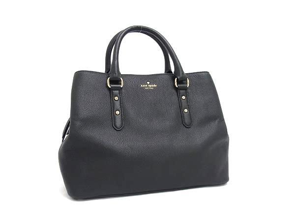 1円 ■極美品■ kate spade ケイトスペード WKRU5376 レザー ハンドバッグ トートバッグ レディース ブラック系 FP8661拍卖