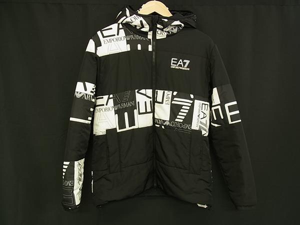 1円 EMPORIO ARMANI エンポリオアルマーニ ポリエステル100% ジャケット サイズ M アウター 上着 洋服 ブラック系 DB3153拍卖