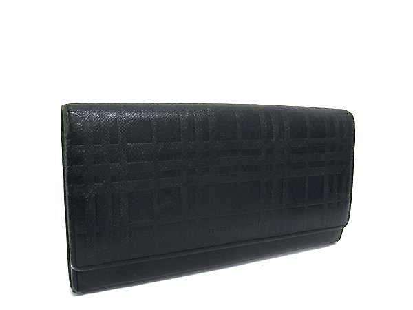 1円 BURBERRY バーバリー レザー がま口 二つ折り 長財布 ウォレット 小銭入れ 札入れ カード入れ メンズ ブラック系 FN7872拍卖