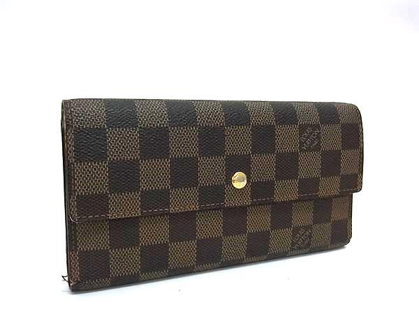 1円 LOUIS VUITTON ルイヴィトン N61217 ダミエ ポルトフォイユ インターナショナル 三つ折り 長財布 ウォレット ブラウン系 FN7806拍卖