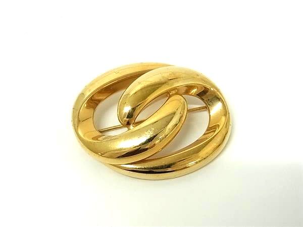 1円 ■美品■ ChristianDior クリスチャンディオール ヴィンテージ ピンブローチ ピンバッジ アクセサリー レディース ゴールド系 FS7170拍卖