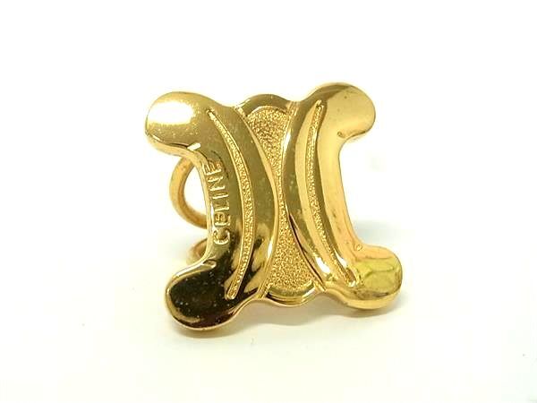 1円 ■美品■ CELINE セリーヌ トリオンフ スカーフリング スカーフ留め アクセサリー レディース ゴールド系 FS7152拍卖