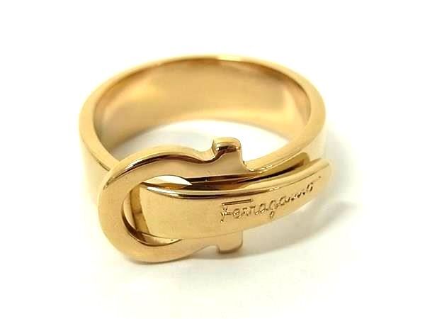 1円 ■極美品■ Salvatore Ferragamo フェラガモ ガンチーニ スカーフリング スカーフ留め アクセサリー レディース ゴールド系 FS6963拍卖