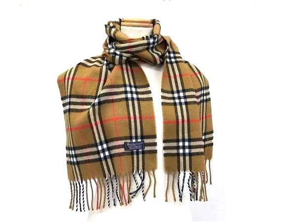 1円 ■極美品■ Burberrys バーバリーズ ノバチェック ウール100% マフラー ストール 防寒具 レディース メンズ ブラウン系 FU5241拍卖