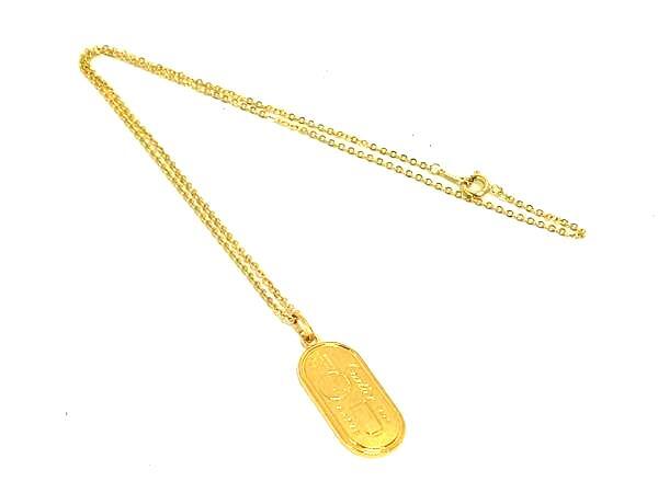 1円 ■美品■ Cartier カルティエ プレート ネックレス ペンダント アクセサリー レディース メンズ ゴールド系 FS6891拍卖