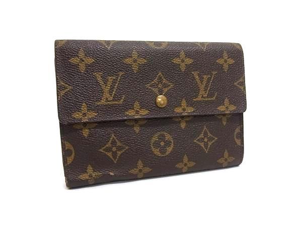 1円 LOUIS VUITTON ルイヴィトン M61202 モノグラム ポルトトレゾール エテュイ パピエ 三つ折り 財布 ウォレット ブラウン系 FS6522拍卖