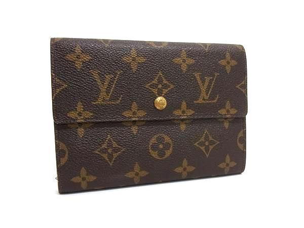 1円 LOUIS VUITTON ルイヴィトン M61202 モノグラム ポルトトレゾール エテュイ パピエ 三つ折り 財布 ウォレット ブラウン系 FS6524拍卖