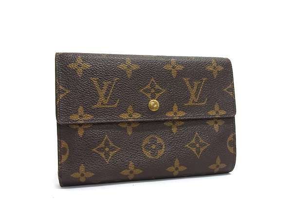1円 LOUIS VUITTON ルイヴィトン M61202 モノグラム ポルトトレゾール エテュイ パピエ 三つ折り 財布 ウォレット ブラウン系 FS6526拍卖
