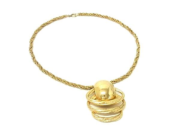 1円 ■美品■ ChristianDior クリスチャンディオール ヴィンテージ ネックレス ペンダント アクセサリー レディース ゴールド系 FS6552拍卖