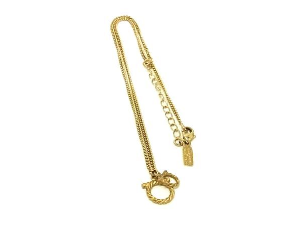 1円 ■美品■ Salvatore Ferragamo フェラガモ ガンチーニ ネックレス アクセサリー レディース ゴールド系 FS6408拍卖