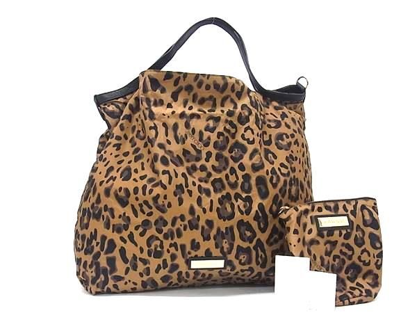 1円 ■極美品■ JIMMY CHOO ジミーチュウ ナイロン エコバッグ ハンドバッグ トート レディース ブラウン系 FU4963拍卖