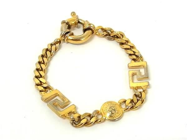 1円 GIANNI VERSACE ジャンニ ヴェルサーチ メデューサ チェーン ブレスレット アクセサリー レディース ゴールド系 FS6470拍卖