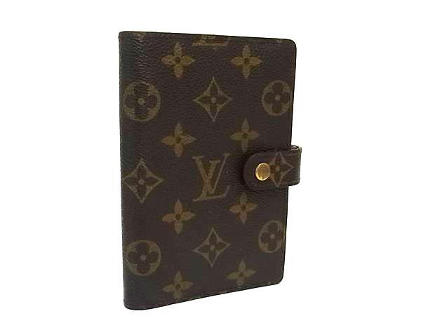 1円 LOUIS VUITTON ルイヴィトン R20005 モノグラム アジェンダPM 6穴式 手帳カバー スケジュール帳 ブレディース メンズ ラウン系 FS6441拍卖