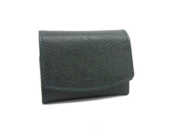 1円 LOUIS VUITTON ルイヴィトン タイガ カフスケース アクセサリーケース メンズ ダークグリーン系 FU4272拍卖