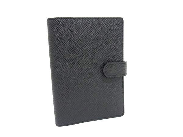 1円 ■極美品■ LOUIS VUITTON ルイヴィトン R20426 タイガ アジェンダPM 6穴式 手帳カバー スケジュール帳 ブラック系 FS5824拍卖