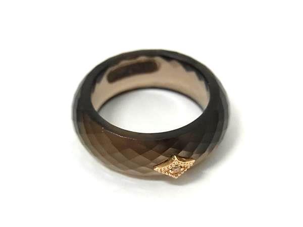 1円 ■美品■ agete アガット K10 10金 リング 指輪 アクセサリー レディース クリアダークブラウン系 FU4303拍卖