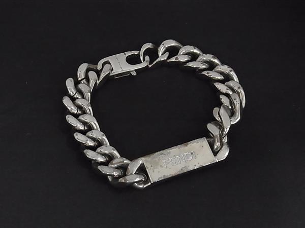 1円 FENDI フェンディ 表記サイズS ブレスレット アクセサリー レディース メンズ シルバー系 FU4503拍卖