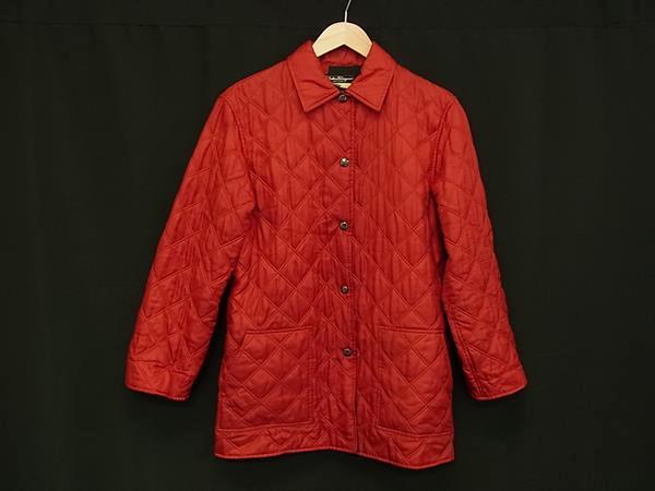 1円 Salvatore Ferragamo フェラガモ ポリエステル キルティング ジャケット アウター 上着 表記サイズS 洋服 レディース レッド系 FR6484拍卖