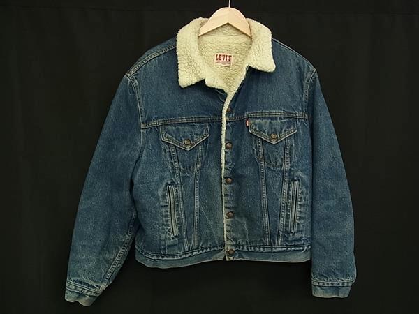 1円 Levi’s リーバイス 70608 0216 コットン100% デニム ボア ジャケット アウター 上着 表記サイズ46R 洋服 ブルー系 FT1869拍卖