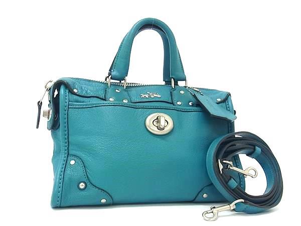 1円 ■極美品■ COACH コーチ 33690 ライダー24 レザー 2WAY クロスボディ ショルダーバッグ ハンドバッグ レディース ブルー系 FP8053拍卖