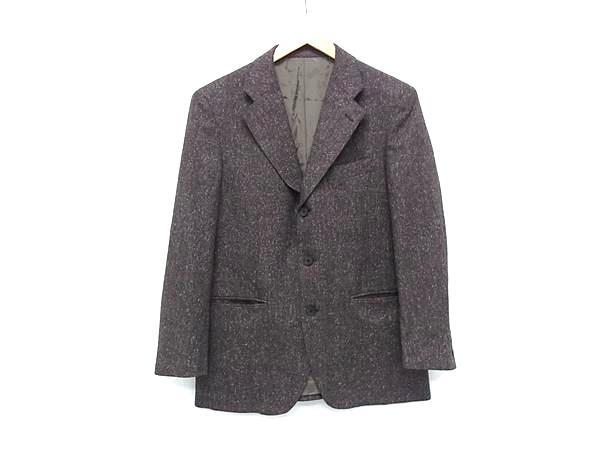 1円 ■美品■ BURBERRY バーバリー ラムスキン×シルク等 チェック柄 ジャケット アウター 上着 洋服 メンズ ダークブラウン系 BP5801拍卖