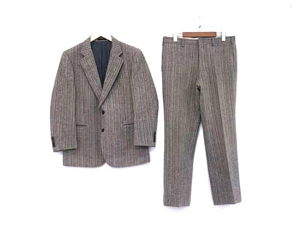 1円 Burberrys バーバリーズ ウール100% セットアップ ジャケット パンツ 洋服 メンズ グレー系 BP5796拍卖