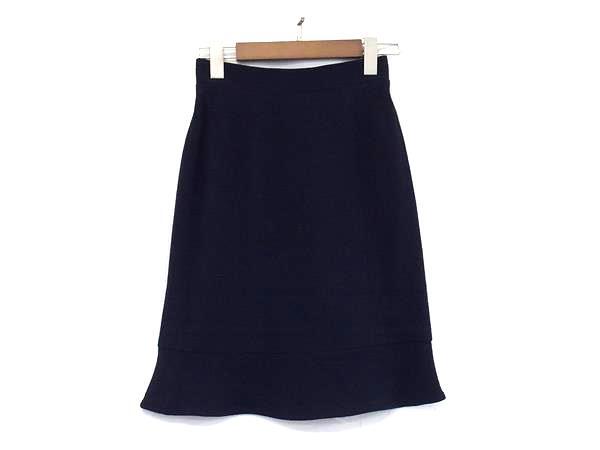1円 ■美品■ CHANEL シャネル ウール100% スカート 表記サイズ34 洋服 レディース ネイビー系 FR6577拍卖