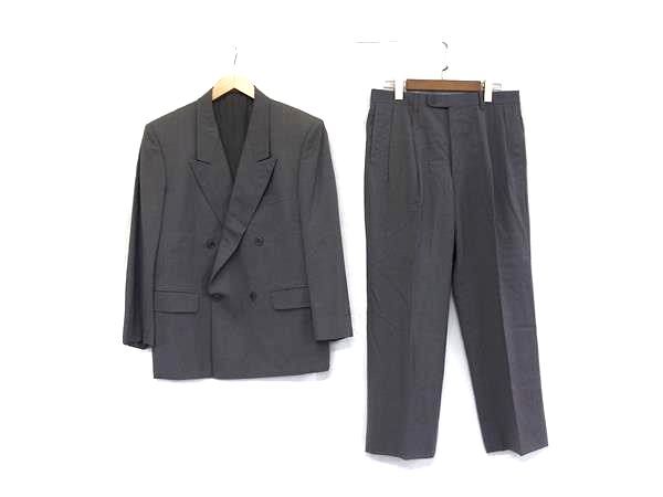 1円 ChristianDior クリスチャンディオール ウール100% セットアップ スーツ ジャケット パンツ 洋服 メンズ グレー系 BN4321拍卖