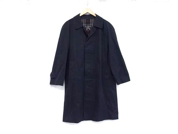 1円 Burberrys バーバリーズ コットン×ポリエステル ステンカラー ロング コート アウター 上着 洋服 メンズ ネイビー系 BN4320拍卖