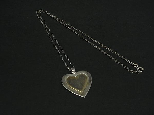 1円 TIFFANY&Co ティファニー SV925×18KT 18金 ハート ネックレス ペンダント アクセサリー レディース シルバー系 FV0996拍卖