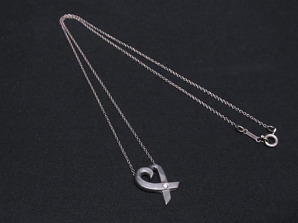 1円 TIFFANY&Co ティファニー パロマピカソ ラビングハート 1P ダイヤモンド SV925 ネックレス アクセサリー シルバー系 FV2270拍卖
