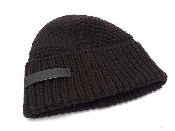 1円 ■極美品■ LOUIS VUITTON ルイヴィトン ビーニーLV ウール100% ニット帽 ニットキャップ 帽子 レディース ダークブラウン系 FU3388拍卖
