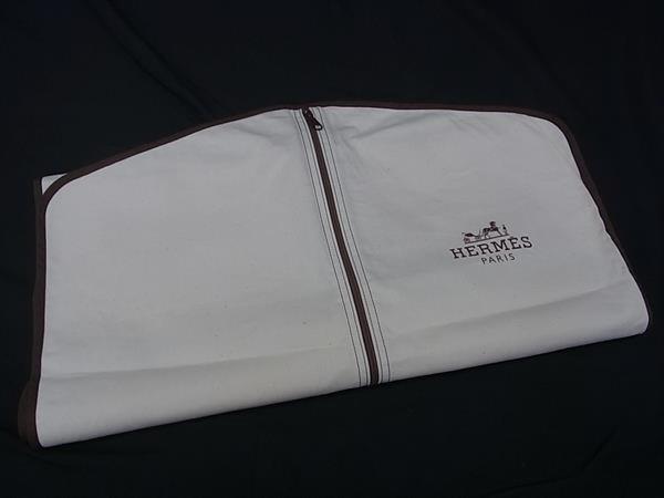 ■美品■ HERMES エルメス キャンバス ガーメントハンガー ガーメントカバー ガーメントケース スーツカバー アイボリー系 DI9472拍卖