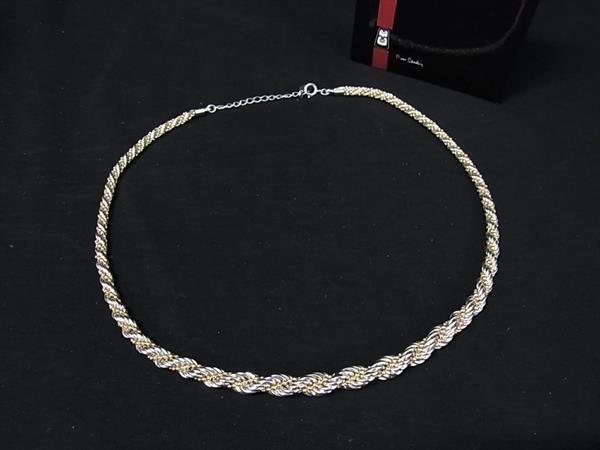 ■美品■ pierre cardin ピエールカルダン ツイストチェーン ネックレス アクセサリー ゴールド系×シルバー系 DK0421拍卖