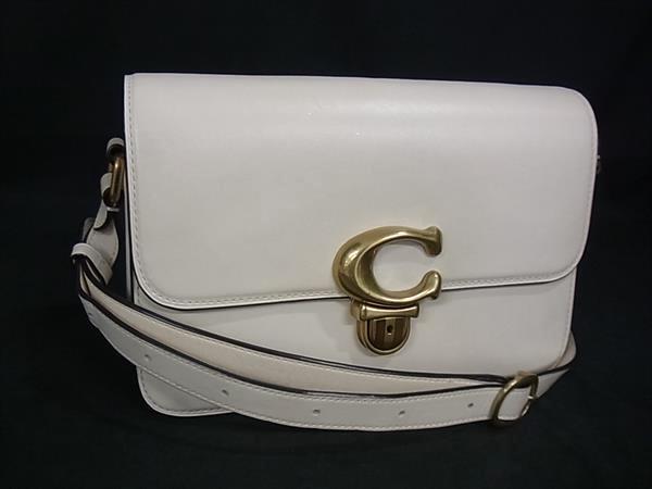 1円 COACH コーチ C6641 レザー 2WAY クロスボディ ショルダーバッグ 斜め掛け レディース アイボリー系 FU4826拍卖