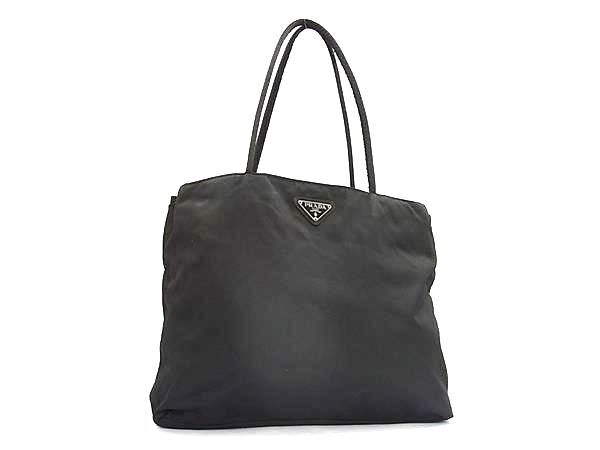1円 PRADA プラダ テスートナイロン トートバッグ ショルダー 肩掛け レディース ブラック系 FR6670拍卖