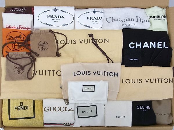 1円 ■極美品〜■ ルイヴィトン エルメス シャネル グッチ ディオール 等 保存袋 巾着 バッグ用 等 150点以上 大量 まとめ売り DB3204拍卖
