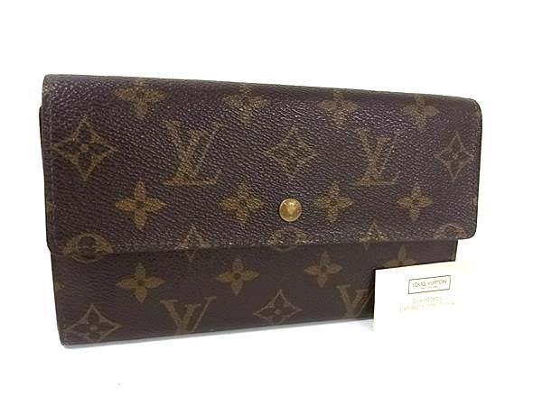 1円 LOUIS VUITTON ルイヴィトン M61215 モノグラム ポルトトレゾール インターナショナル 三つ折り 長財布 ウォレット ブラウン系 FT2322拍卖