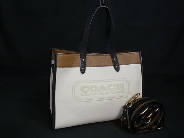 1円 ■美品■ COACH コーチ C0777 レザー 2WAY クロスボディ ハンドバッグ ショルダー 斜め掛け レディース アイボリー系 FU5103拍卖