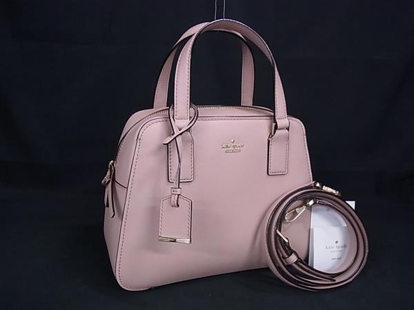1円 ■極美品■ kate spade ケイトスペード PXRU7445 レザー 2WAY クロスボディ ハンドバッグ ショルダー 斜め掛け ピンク系 FU2708拍卖