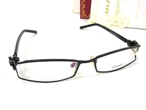 1円 ■美品■ Cartier カルティエ 6204 C1 135 メガネ 眼鏡 めがね メンズ レディース ブラック系×レンズ クリア系 BN6047拍卖