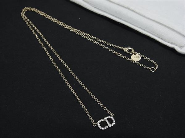 1円 ■美品■ ChristianDior クリスチャンディオール ラインストーン ネックレス アクセサリー レディース ゴールド系 FU6059拍卖