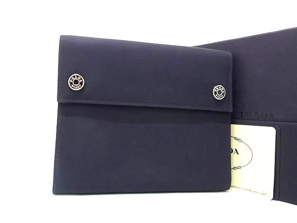 1円 PRADA プラダ 1M0170 テスートナイロン 三つ折り 財布 ウォレット 小銭入れ 札入れ カード入れ レディース メンズ パープル系 FV4043拍卖