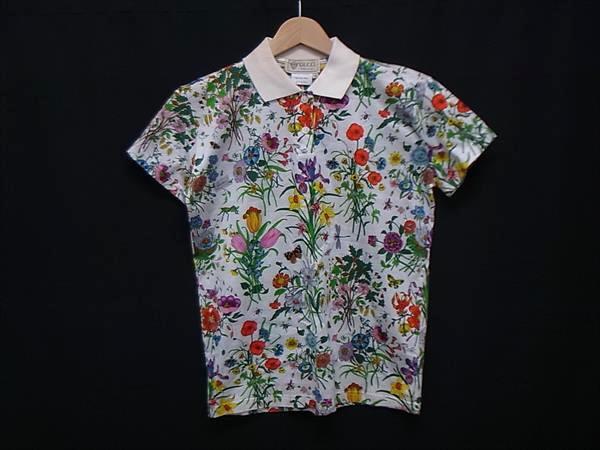 1円 GUCCI オールドグッチ ヴィンテージ コットン100% 半袖 ポロシャツ トップス 表記サイズ S 洋服 アイボリー系×グリーン系 FP8764拍卖