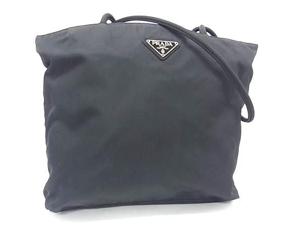 1円 PRADA プラダ テスートナイロン ショルダーバッグ トートバッグ 肩掛け レディース メンズ ブラック系 BN6133拍卖