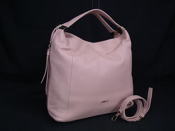 1円 ■美品■ FURLA フルラ リズ レザー 2WAY クロスボディ ハンドバッグ ショルダー 斜め掛け レディース アイボリー系 BM9970拍卖