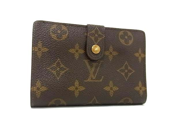 1円 LOUIS VUITTON ルイヴィトン M61663 モノグラム ポルトモネ ビエ ヴィエノワ がま口 二つ折り 財布 ウォレット ブラウン系 FQ3041拍卖