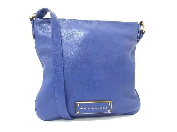 1円 ■美品■ MARC BY MARC JACOBS マークバイマークジェイコブス レザー クロスボディ ショルダーバッグ 斜め掛け ブルー系 GA6021拍卖