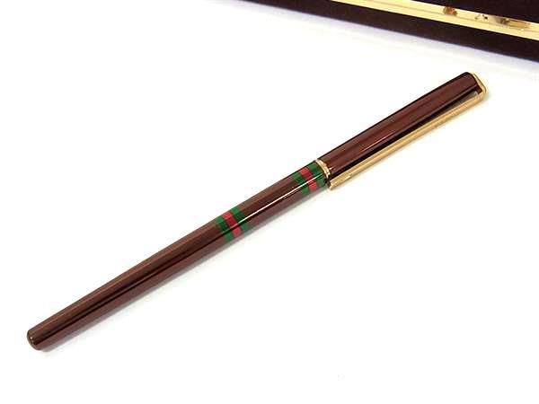 1円 ■美品■ GUCCI グッチ シェリーライン ボールペン 筆記用具 文房具 ステーショナリー ブラウン系 BP5906拍卖