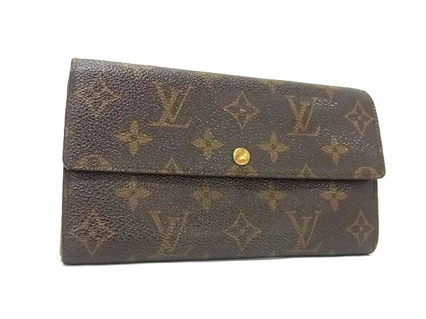 1円 LOUIS VUITTON ルイヴィトン M61725 モノグラム ポシェット ポルトモネクレディ 二つ折り 長財布 ウォレット ブラウン系 FT2293拍卖